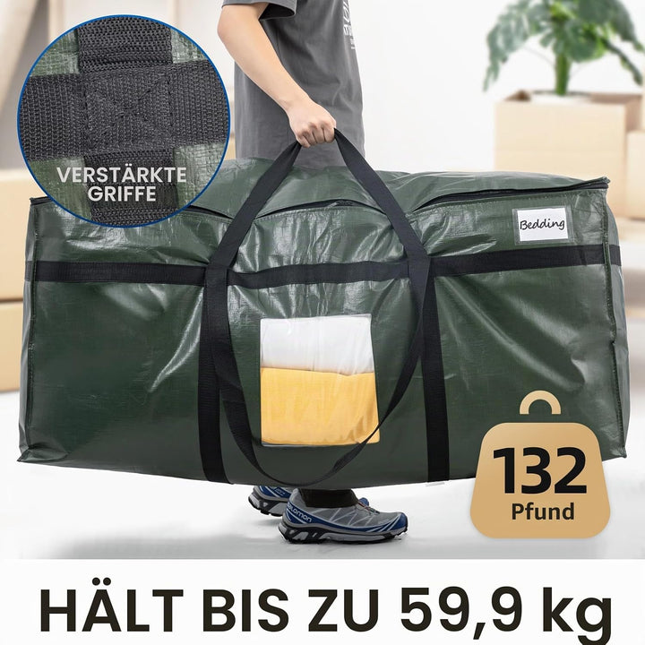 TAILI Extra grosse Umzugstasche für den Umzug, Lagerung Kleidung Steppdecke Bettwäsche Decken Bettde