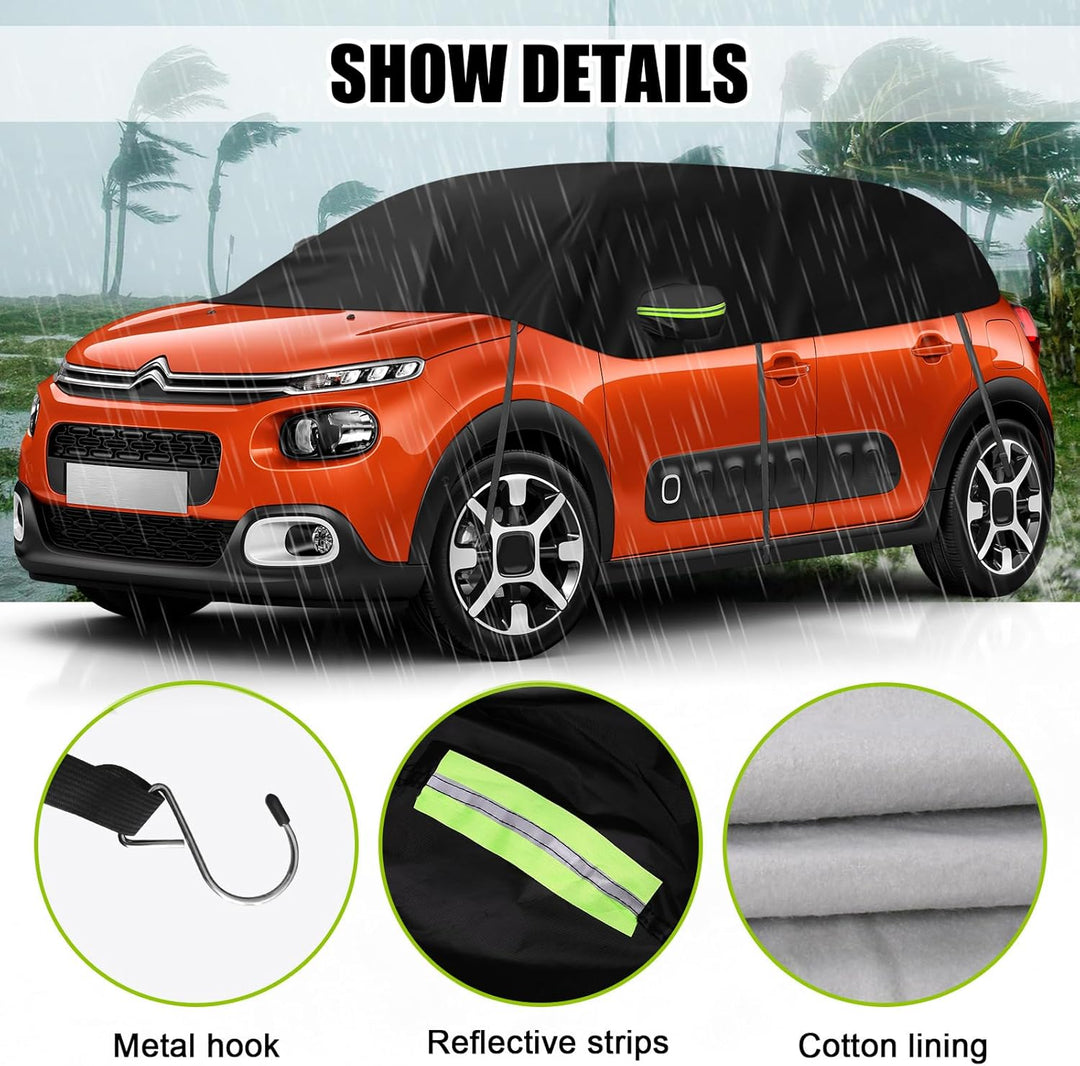 Halbe Autoabdeckung Ersatz für Citroen C3 2009-2025, Softtop Dachschutz Autoabdeckung Wasserdicht, H