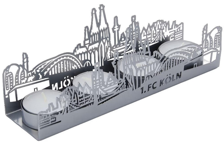 1. FC Köln Teelichthalter - Multicolored, Metall, Stimmungsvoller Kerzenhalter für drinnen, Occasion