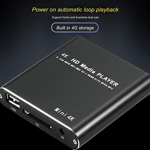 ciciglow HD Video Player, 4K, Streaming Media Player, Unterstützt PPT, PDF, Eingebauter 4G Speicher,