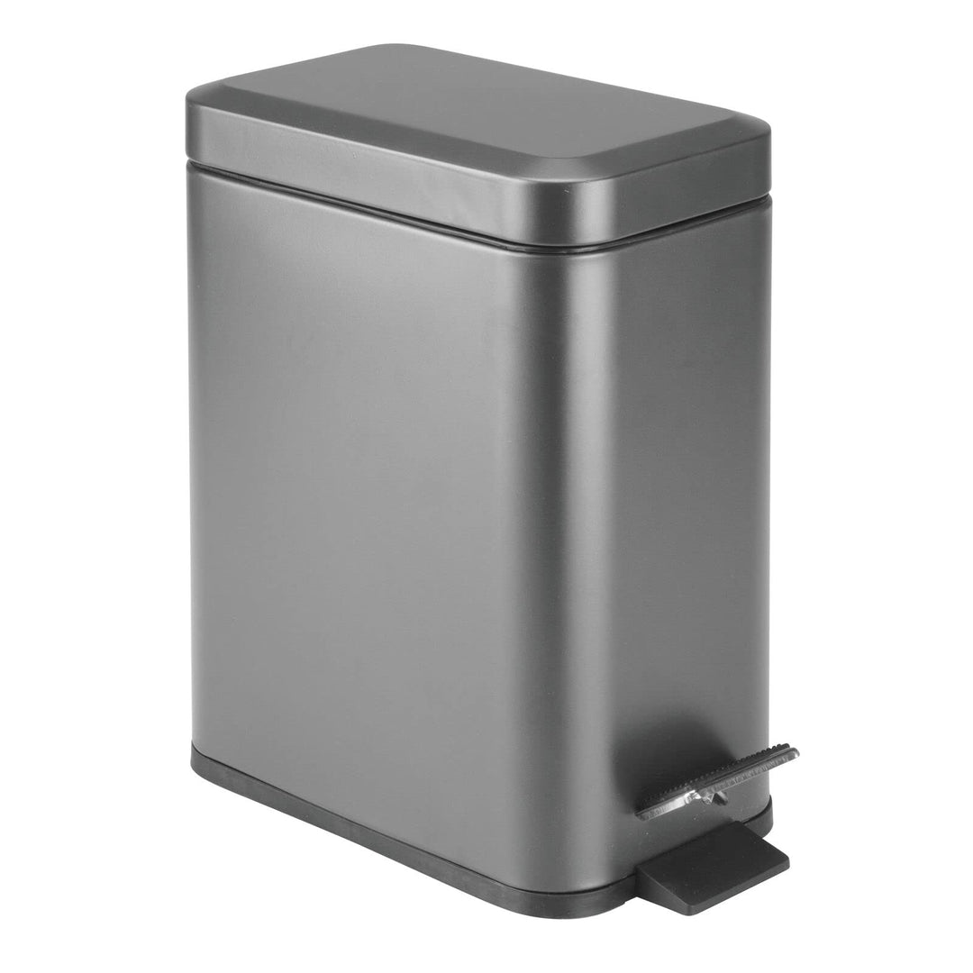 mDesign Kleiner moderner Mülleimer mit Metalldeckel, rechteckig, 3,5 l, kompakter Mülleimer mit hera