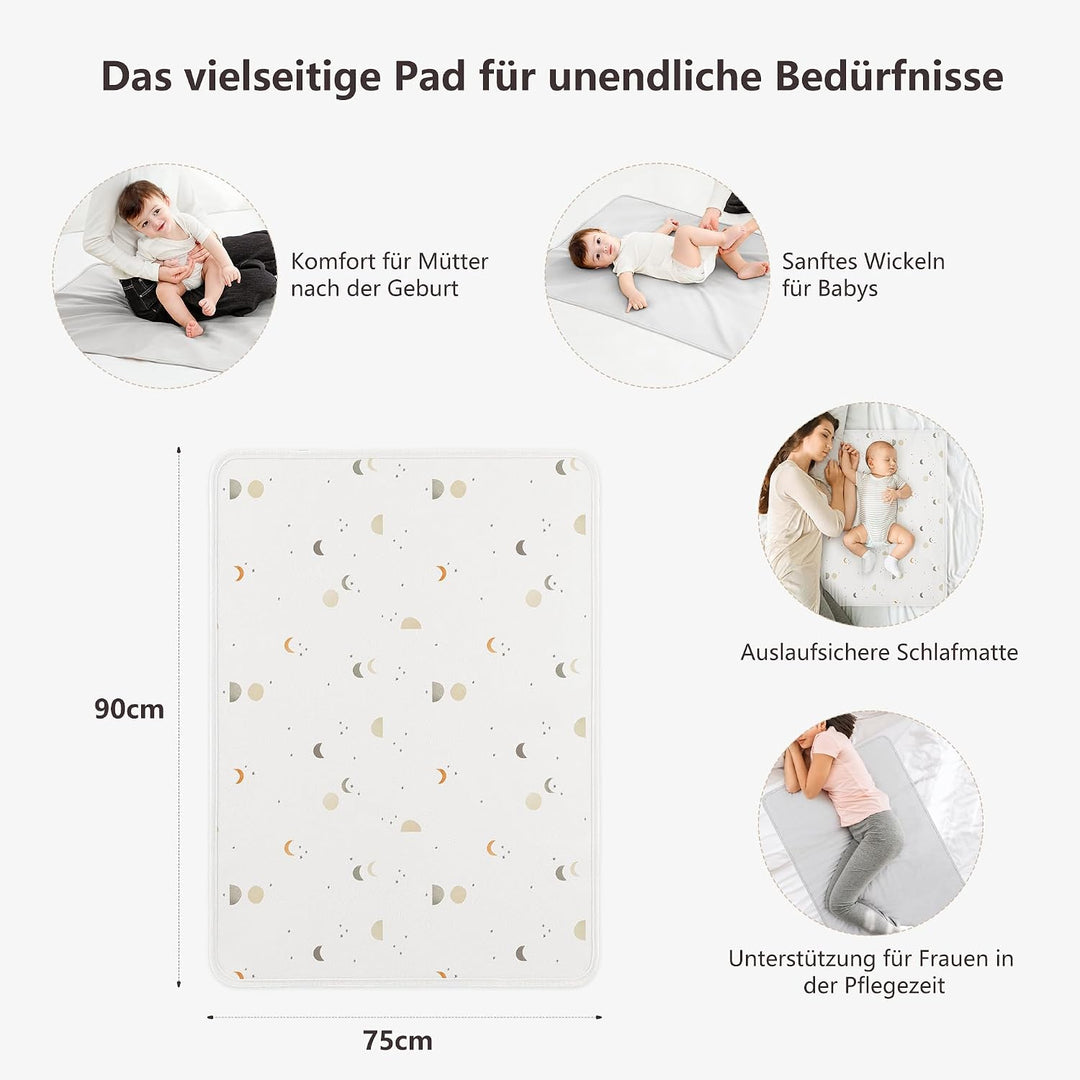 Susurration 2er Pack Bettunterlage Wasserdicht Kinder 75x90 cm Waschbar Unterlage Bett Weich Nässesc