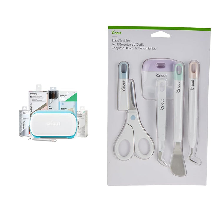 Cricut Joy | Compact Smart Cutting Machine Starter Bundle, Weiss &amp; Basiswerkzeuge, Sortiert Starterp