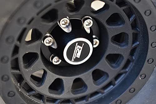 GPM Aluminium Wheel Lock (Silver Inlay Design) for Axial 1/6 SCX6 Jeep JLU Wrangler AXI05000-4Pc Set