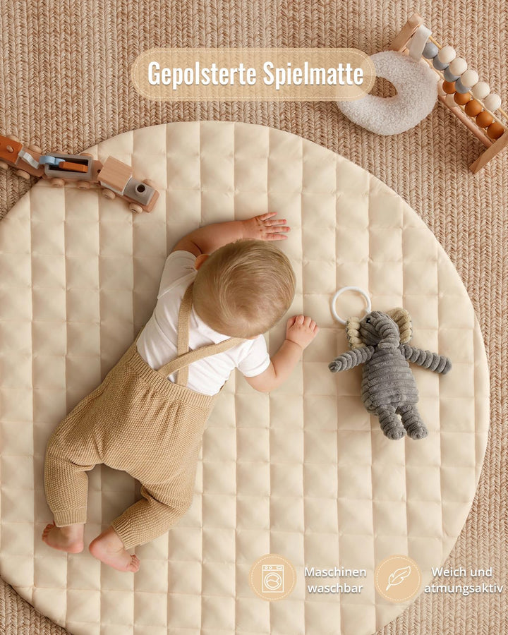 Blissful Diary Spielbogen Baby, Spieldecke Baby Gym Activity Decke mit 6 Abnehmbare Spielzeuge, krab