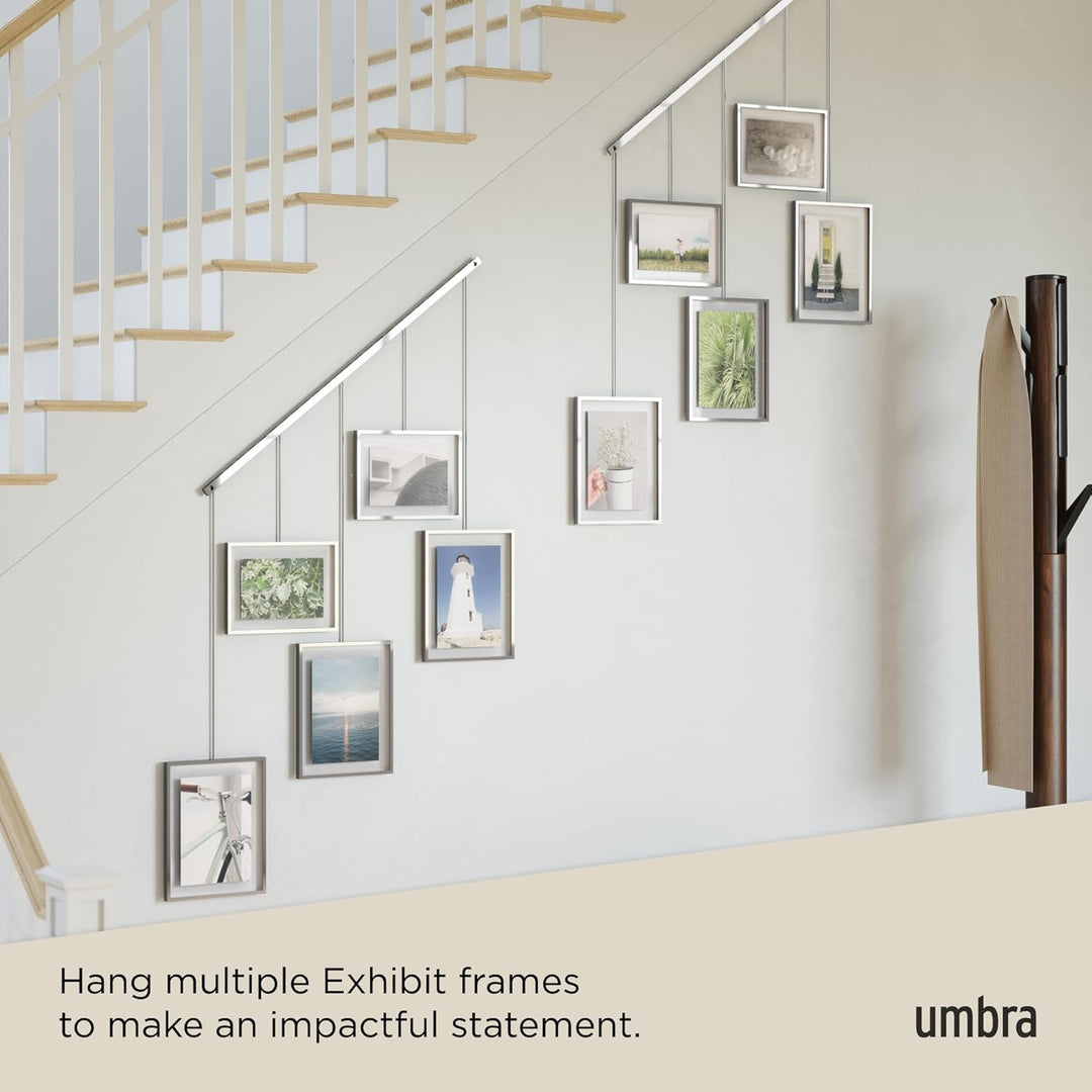 Umbra Exhibit Foto Collage Bilderrahmen – Flexibles Bilderrahmen-Set zur Horizontalen und Diagonalen