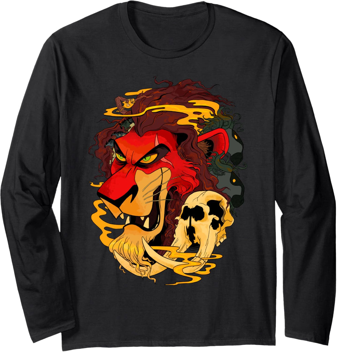 Disney Lion King Scar Red Hue Head Shot Langarmshirt