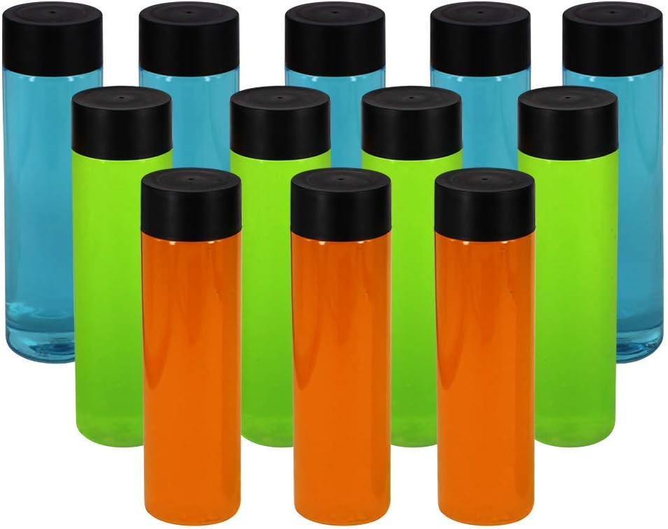 KAHEIGN 13St. Klare Saftflaschen aus PET-Kunststoff, 400 ml Leere Smoothie-Trinkflaschen mit Deckel