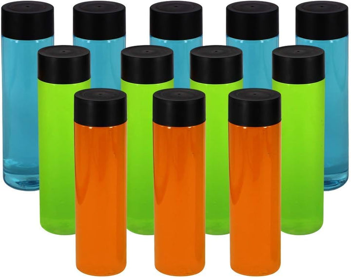 KAHEIGN 13St. Klare Saftflaschen aus PET-Kunststoff, 400 ml Leere Smoothie-Trinkflaschen mit Deckel