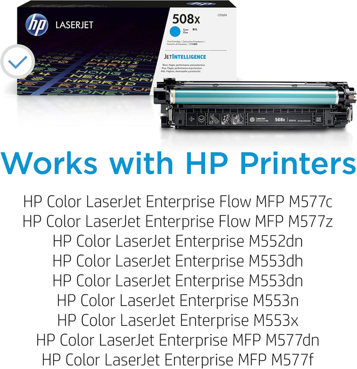 HP 508X (CF361X) Blau Original Toner mit hoher Reichweite für HP Color Laserjet Enterprise M552dn, M