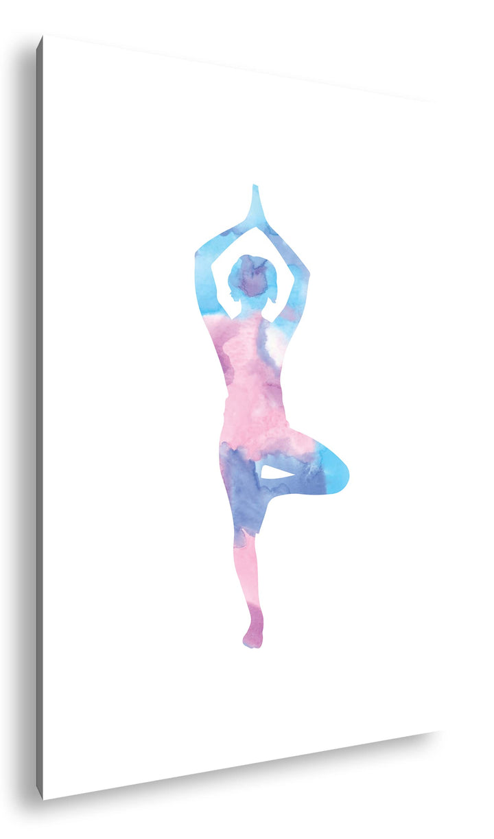 deyoli Yoga-Pose-Illustration Format:75x50 cm als Leinwandbild, Motiv fertig gerahmt auf Echtholzrah