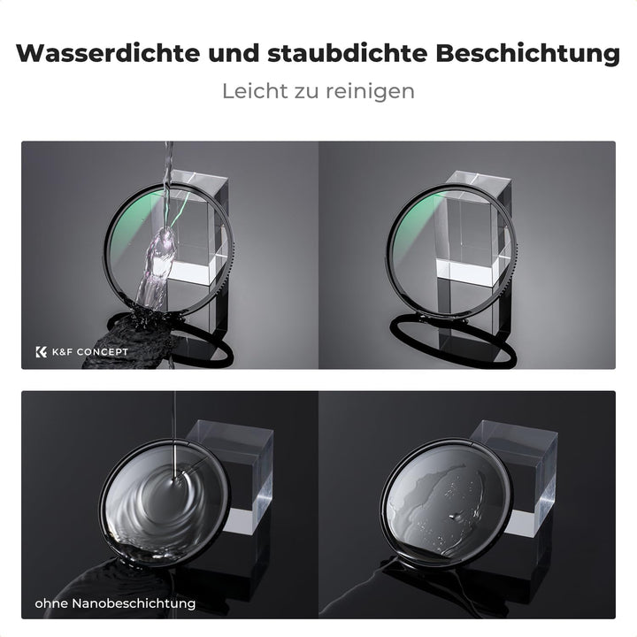 K&amp;F Concept Filter Set,Nano X-Serie Polfilter(CPL Filter),MCUV Filter,2 Objektivdeckel&amp; Aufbewahrung