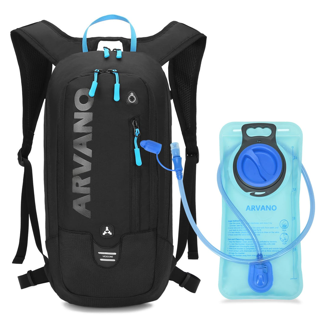 6L Fahrradrucksack mit 2L Trinkblase, Trinkrucksack Leicht &amp; Atmungsaktiv, Mountainbike Rucksack mit