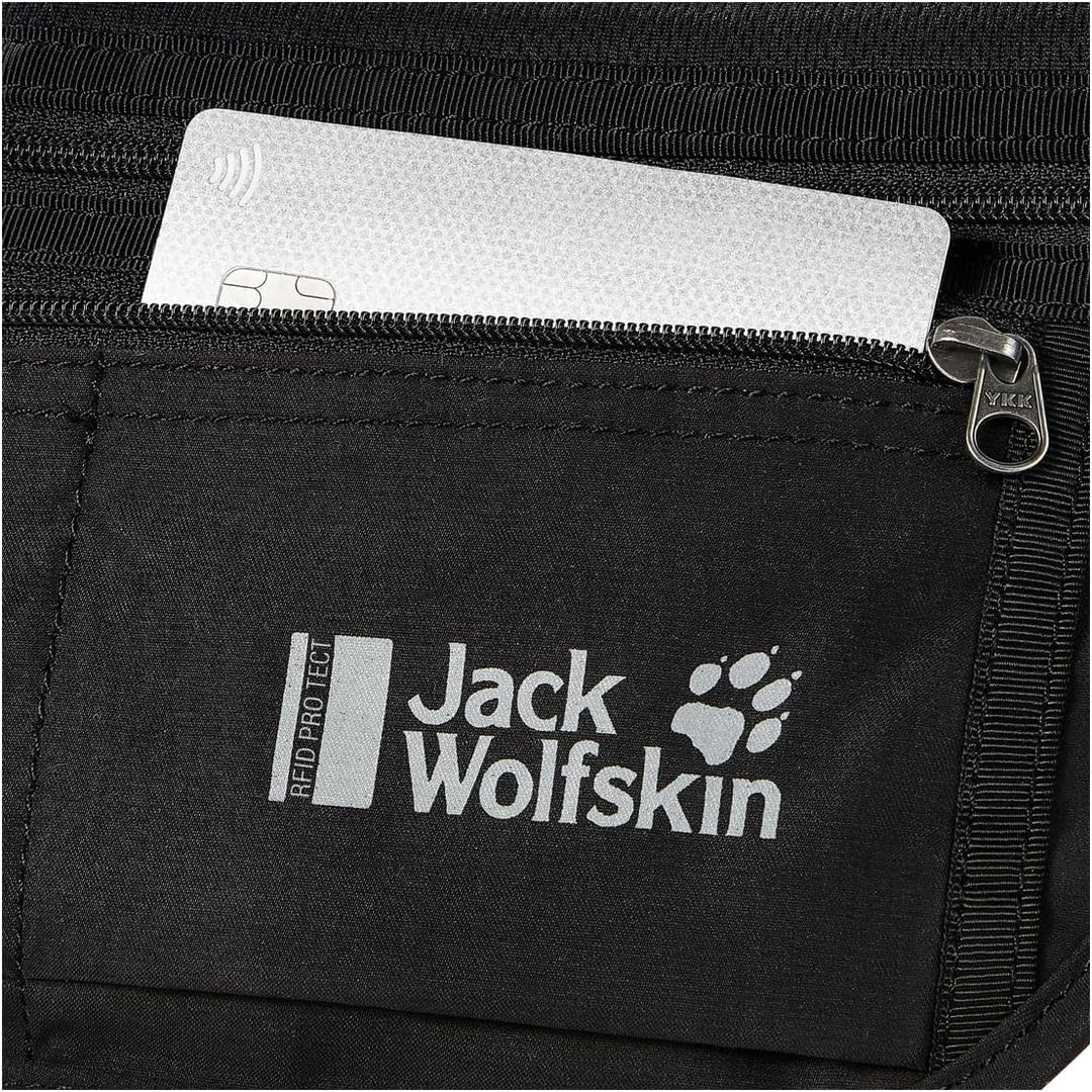 Jack Wolfskin Unisex Document Belt RFID Sicherer Bauchgurt, Schwarz, Einheitsgrösse EU Einheitsgröss