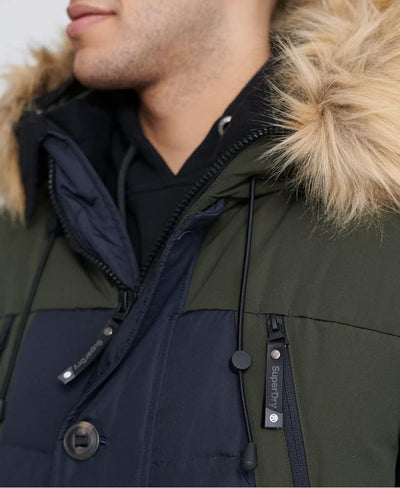 Superdry Herren Rookie Daunenparka mit Farbblock-Design Dunkel Marineblau S