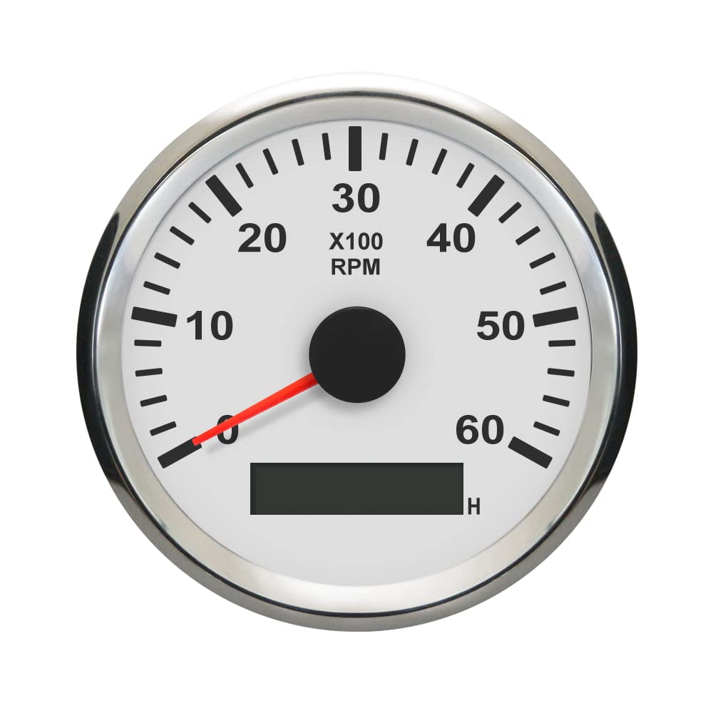 ELING wasserfester Drehzahlmesser und Tachometer, Messgerät, 0-6000 U/min, 85 mm, 9-32 V, mit Hinter