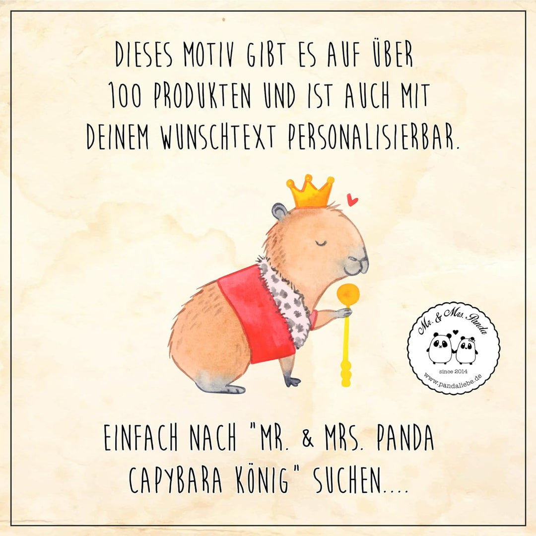 Mr. & Mrs. Panda Tablett Capybara König - Geschenk, Deko, Sofa, Lustige Sprüche, Holztablett, Servie