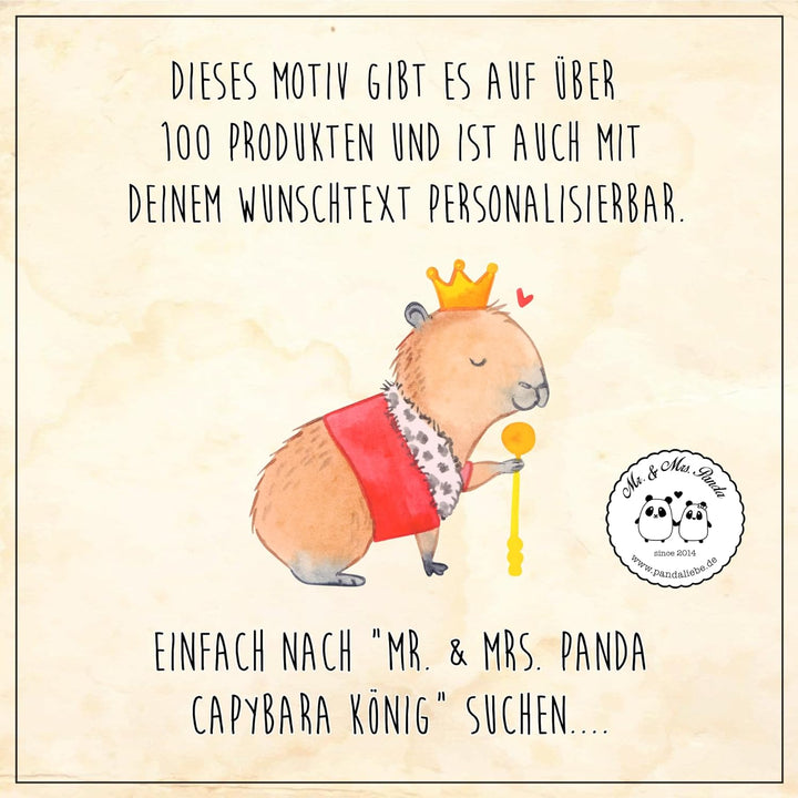 Mr. & Mrs. Panda Tablett Capybara König - Geschenk, Deko, Sofa, Lustige Sprüche, Holztablett, Servie