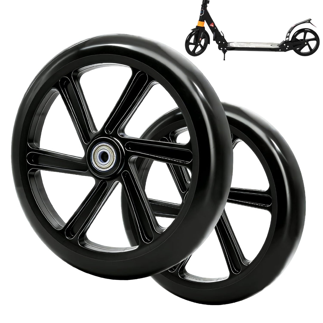 2 Stück 200mm Scooter Rollen, City-Scooter Ersatzräder Räder mit ABEC-9 Lager, Anti-Rutsch Roller Rä