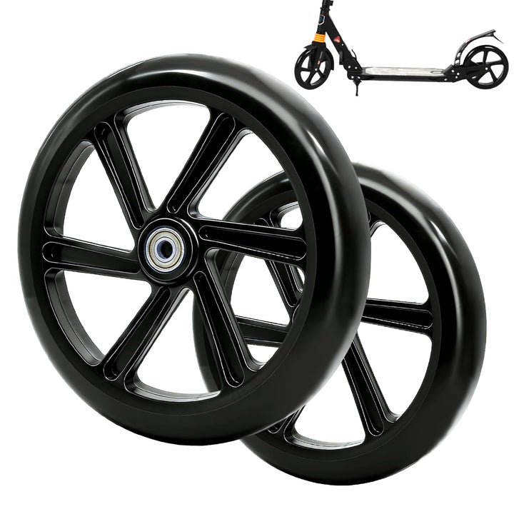 2 Stück 200mm Scooter Rollen, City-Scooter Ersatzräder Räder mit ABEC-9 Lager, Anti-Rutsch Roller Rä