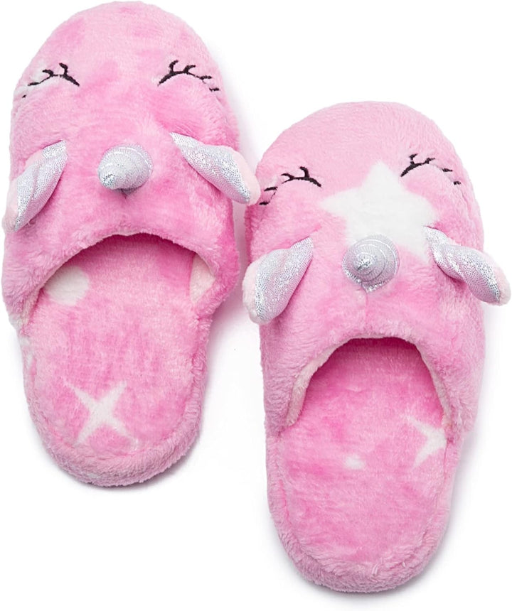 Piefry Weicher Einhorn-Bademantel mit Kapuze für Mädchen mit Einhorn-Pantoffeln, Augenbinde und Stir