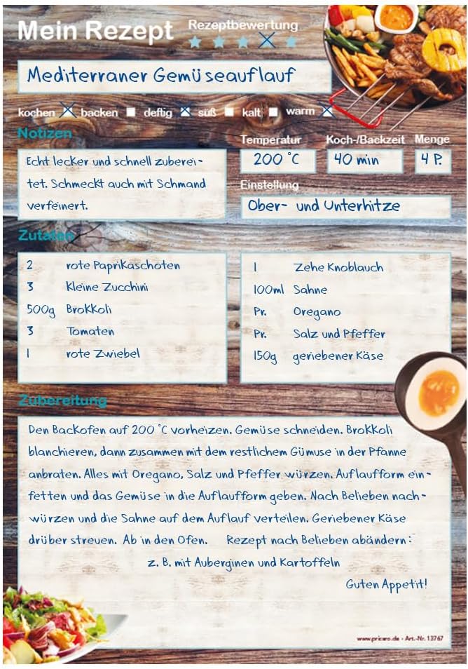 PRICARO Rezeptordner mit Rezeptblock "Farmhouse", A5