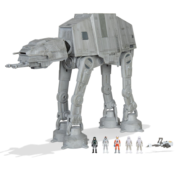Bizak Star Wars 62610170 - Micro Galaxy Squadron at-at - Angriffsfahrzeug 25 cm mit Zubehör und 5 Fi