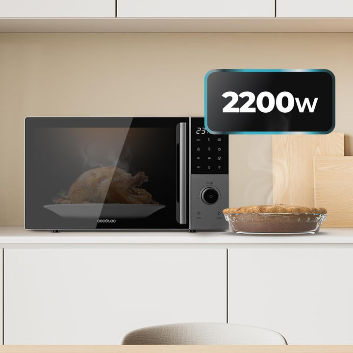 Cecotec Digitaler Mikrowellenherd mit Grill 28L Proclean 2800. 900W, Grill 1200W, Konvektion 2200W,