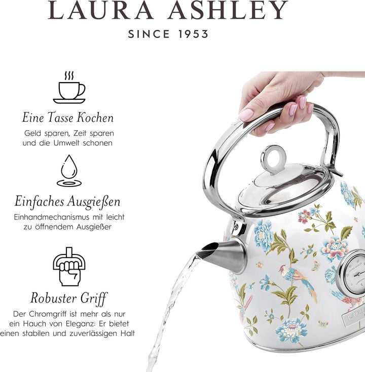 Laura Ashley Toaster und Wasserkocher Set von VQ (Elveden Weiss, Elektrischer Wasserkocher und 4-Sch