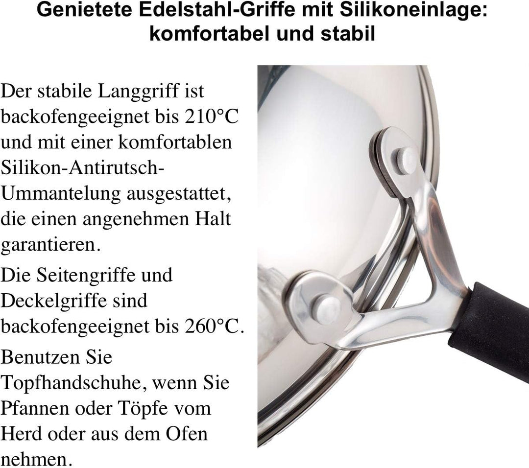 Tefal G43504 Jamie Oliver Induktion Pfanne 24cm + Tefal Pfannenwender, Edelstahl Pfannen mit Antihaf