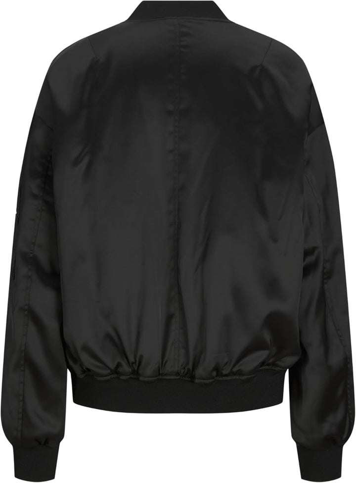JACK & JONES Damen Jjxx Jxmadison Satin Jacket Bomberjacke, Schwarz, XS EU