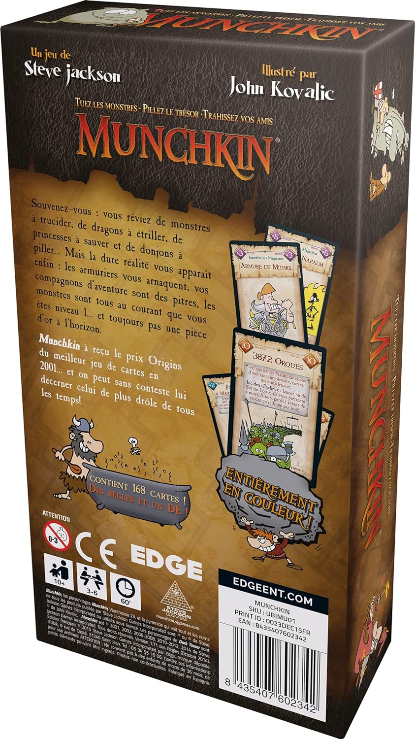 Edge Entertainment | Munchkin | Gesellschaftsspiel | Kartenspiel | ab 10 Jahren | 3 bis 6 Spieler |