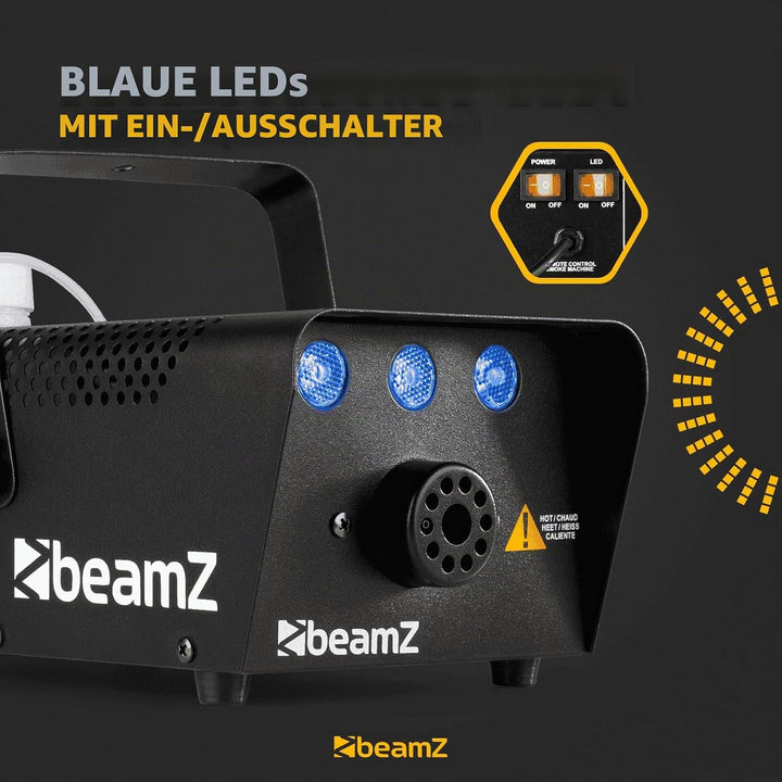 BeamZ S700-LED Ice Mini Nebelmaschine mit Lichteffekt in Blau, 700 Watt, Party Rauchmaschine, Fog Ma