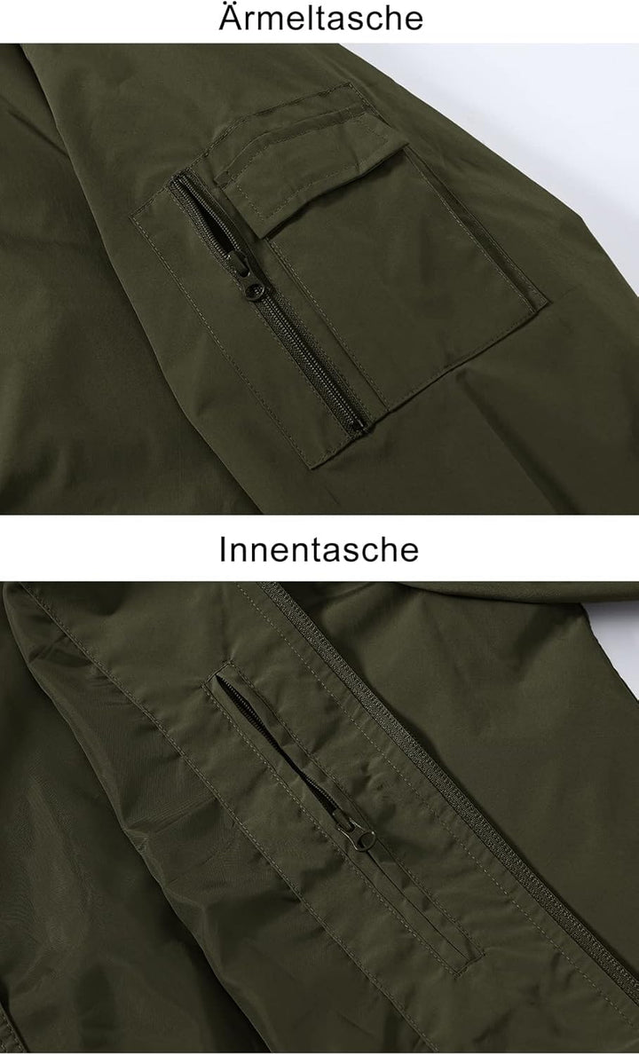 donhobo Herren Jacken Leichte Windbreaker Übergangsjacke Bomberjacke Frühling Herbst Fliegerjacke St