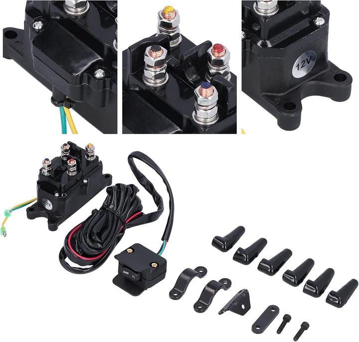 Entatial Windenmagnetrelais, 12V Windenmagnetrelais Windenmagnetrelais Schütz Montagehalterungen Kit