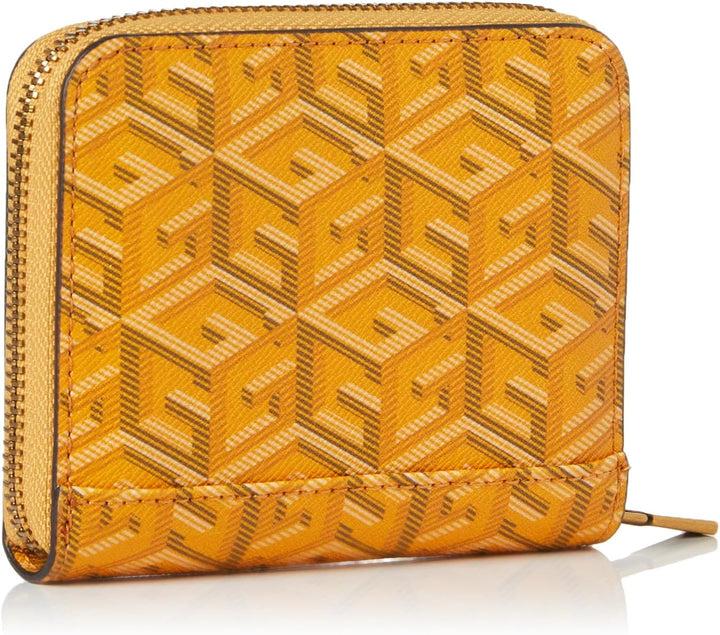 GUESS Damen Laurel SLG Small Zip Around Bag Gelbes Logo, Gelbes Logo