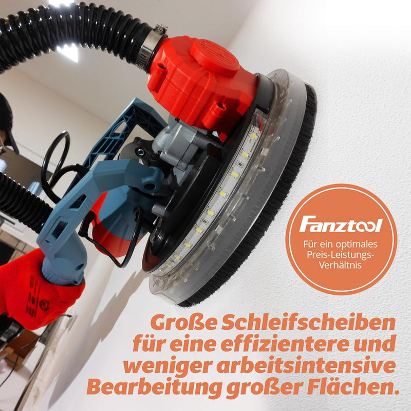 FANZTOOL 750 Watt Trockenbauschleifer mit intrigiertem Staubsauger Giraffe Deckenschleifer – Telesko