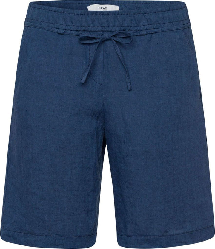 BRAX Damen Style Mel B Bermuda Pure Linen Jeans-Shorts 31W / 32L Indigo, 31W / 32L Indigo