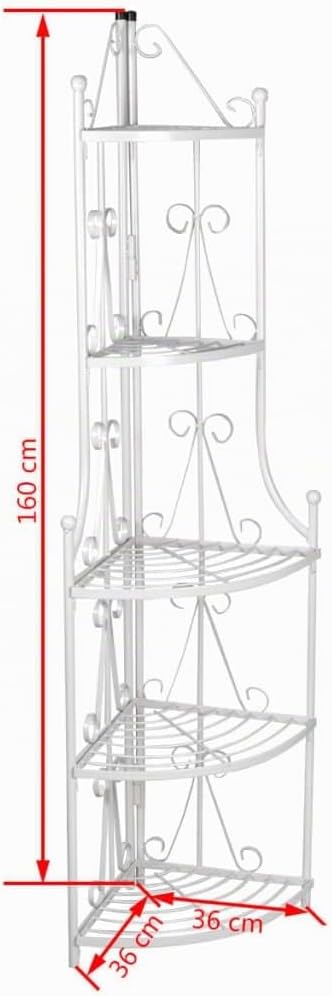 vidaXL Pflanzentreppe Blumenregal Standregal Eckregal Blumentreppe Stahl weiss, Weiss