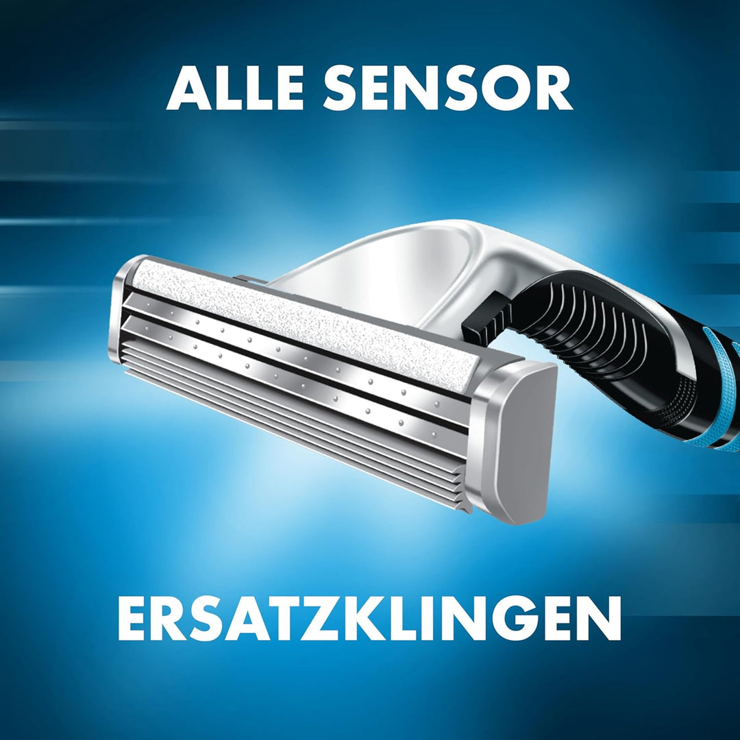 Gillette Sensor Excel Rasierklingen für Rasierer, 10 Ersatzklingen für Nassrasierer Herren mit Doppe