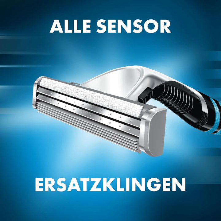 Gillette Sensor Excel Rasierklingen für Rasierer, 10 Ersatzklingen für Nassrasierer Herren mit Doppe