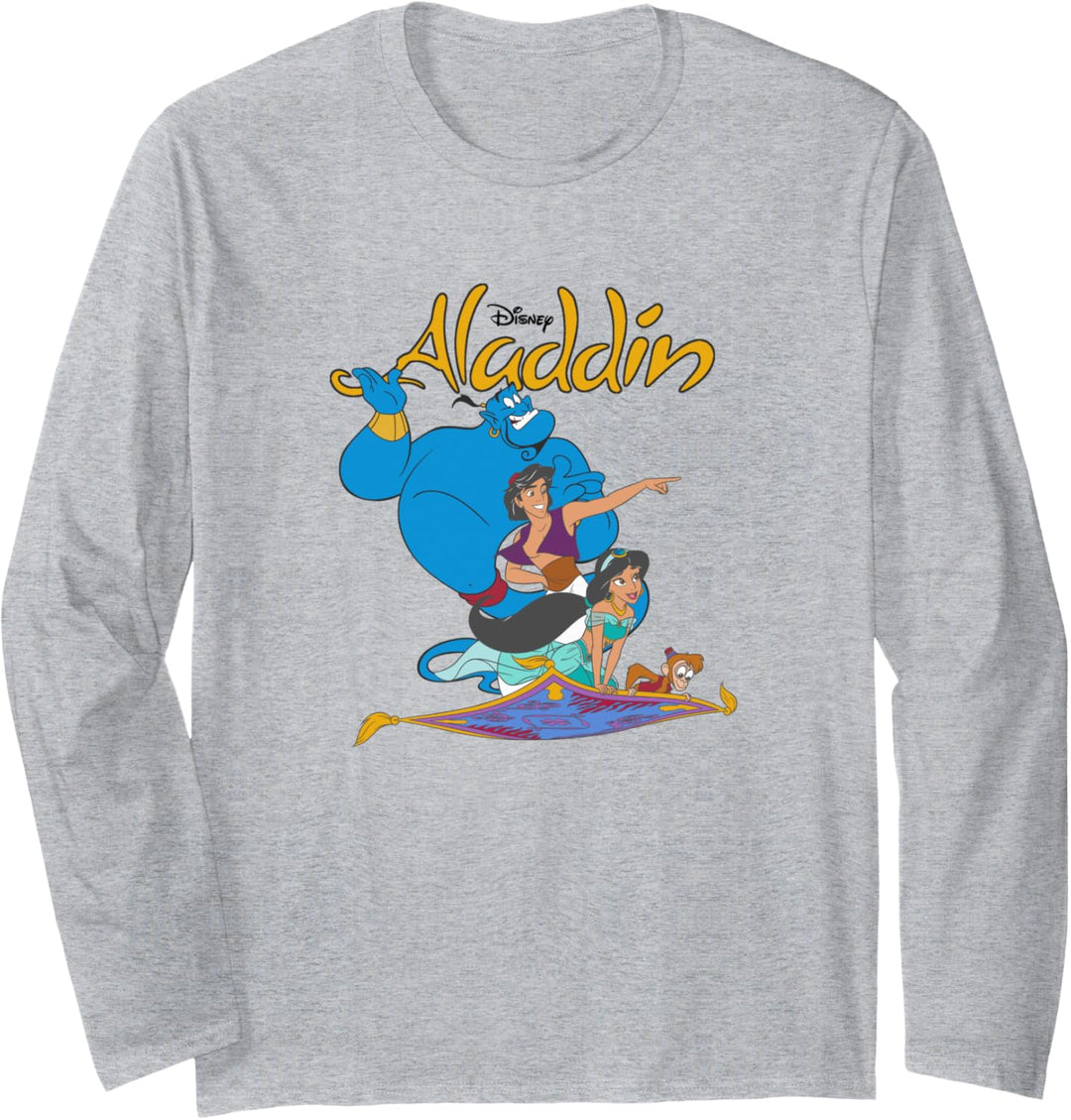 Disney Aladdin Vintage Group Shot Logo Langarmshirt