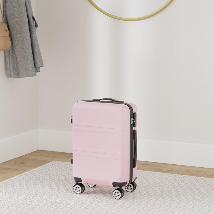 KONO Koffer Hartschale Handgepäck Trolley 55x40x22cm Zwillingsrollen Reisekoffer mit TSA Schloss, 38