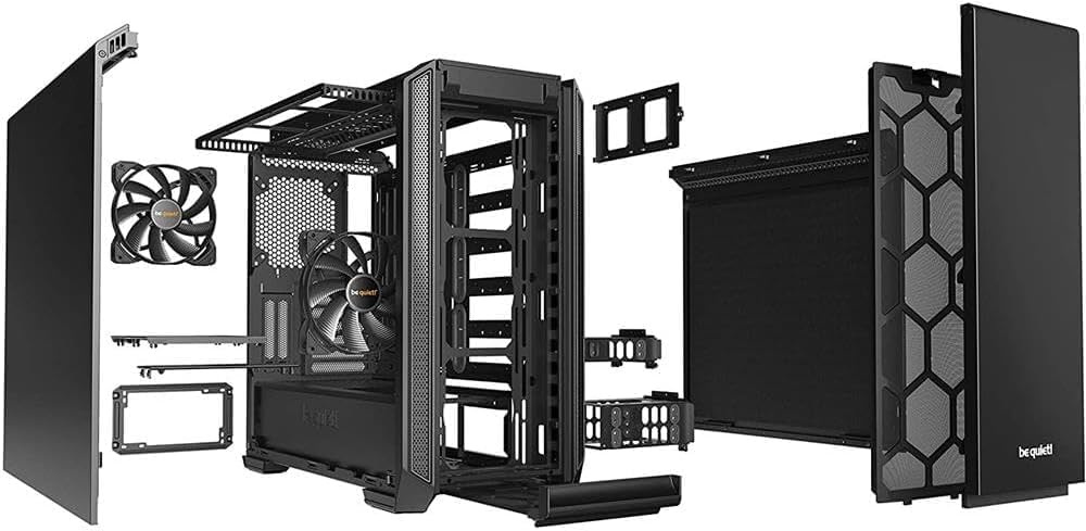 be quiet! Silent Base 601 Black PC-Gehäuse, 2X Pure Wings 2 140mm Lüfter, bis 360mm Radiator, E-ATX