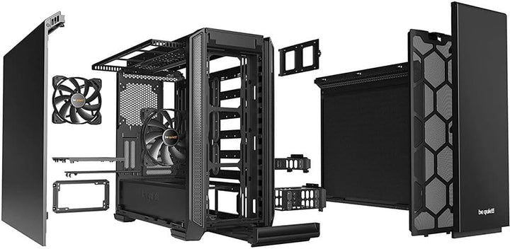 be quiet! Silent Base 601 Black PC-Gehäuse, 2X Pure Wings 2 140mm Lüfter, bis 360mm Radiator, E-ATX