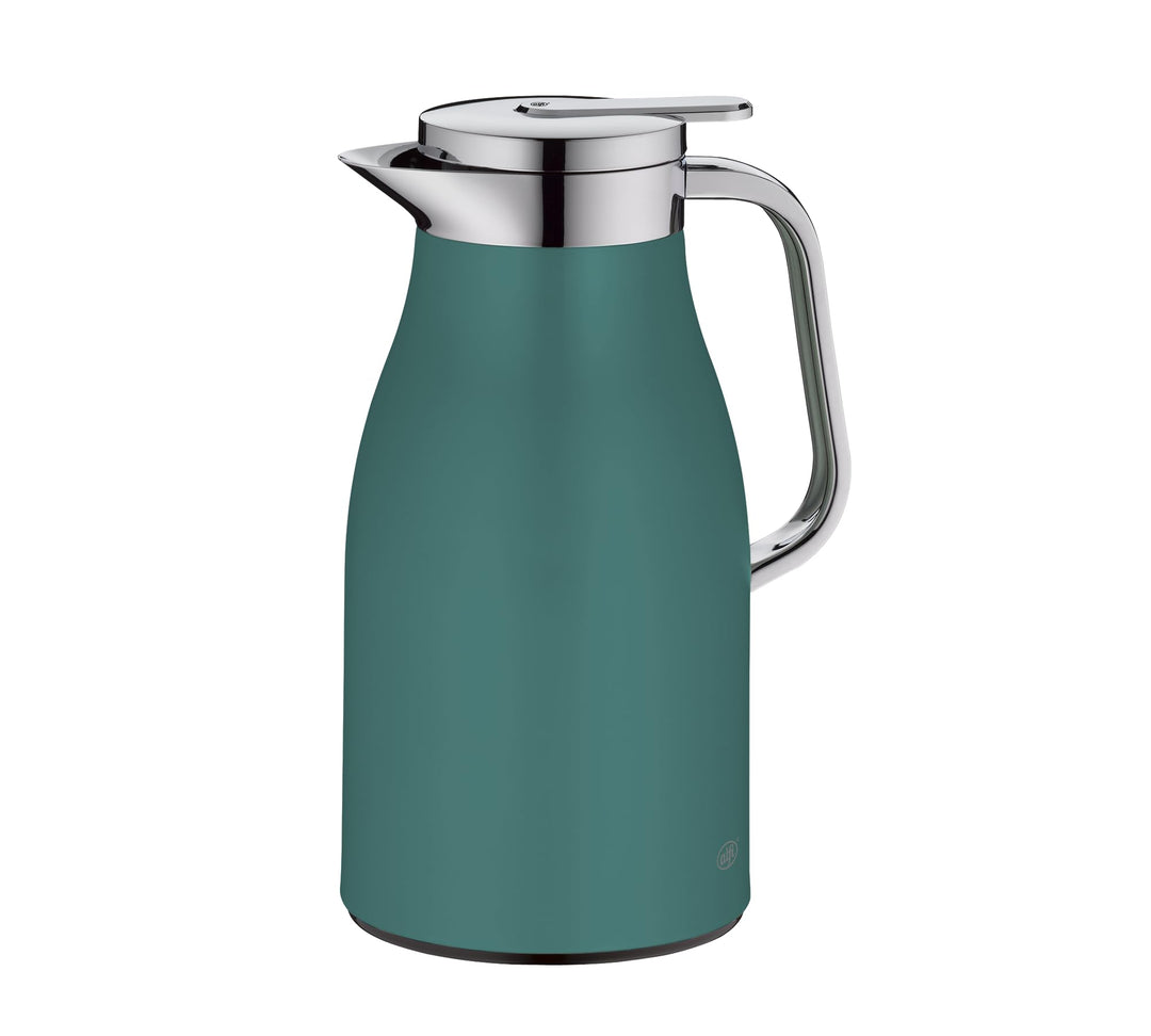 alfi SKYLINE 1,0l, boho green, Edelstahl-Isolierkanne mit hygienischem Hartglaseinsatz, Drehverschlu