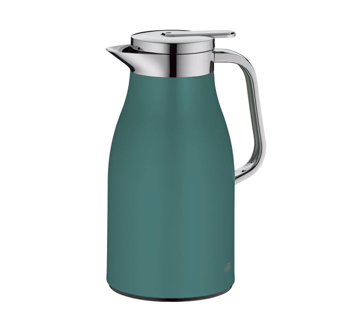 alfi SKYLINE 1,0l, boho green, Edelstahl-Isolierkanne mit hygienischem Hartglaseinsatz, Drehverschlu