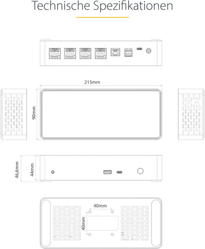StarTech.com USB C Dockingstation für 4 monitore - 4K 60Hz Hybrid Dock DisplayPort 1.4 & HDMI 2.0 -