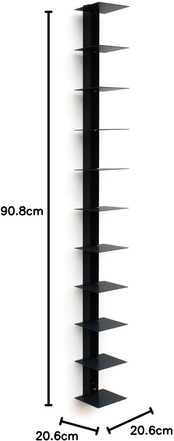 Haseform Bücherturm 170 cm (für 1,80 m Bücher) anthrazit Bücherregal Wandregal
