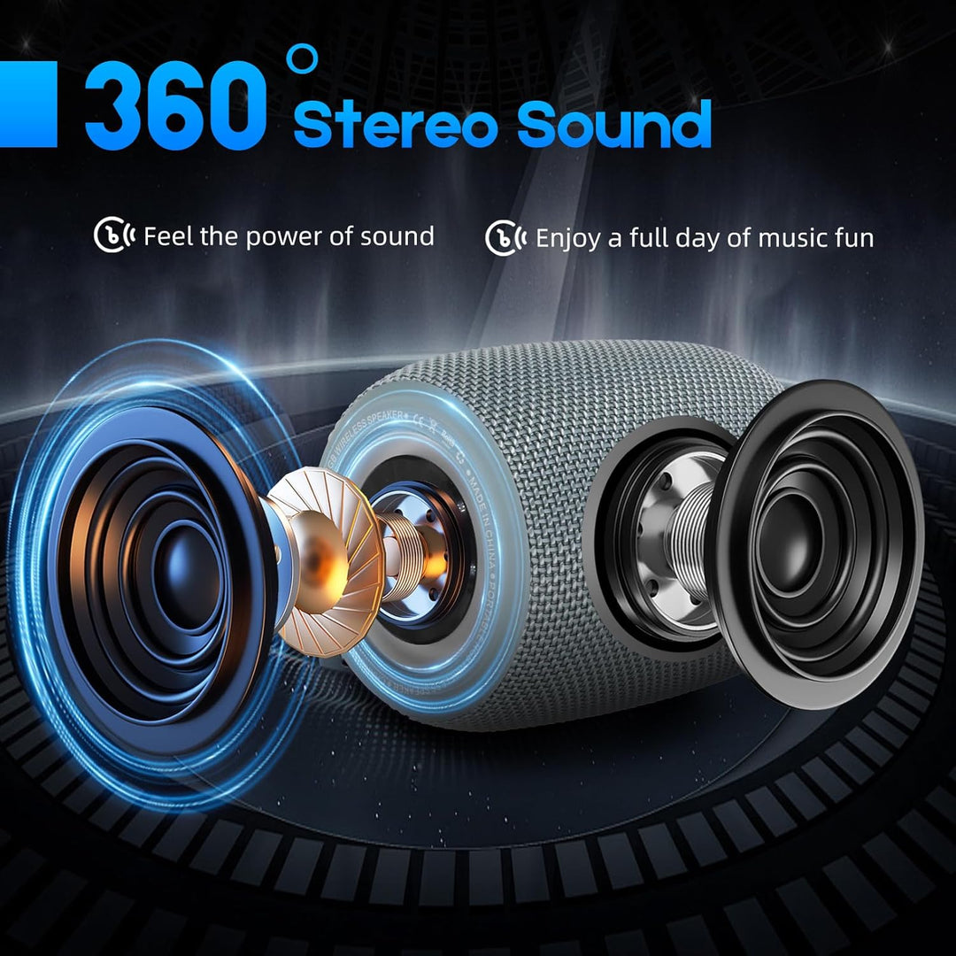 SENXINGYAN 20W Bluetooth Lautsprecher – Tragbare Musikbox mit 360° Stereo-Sound, LED-Lichtshow, IPX6